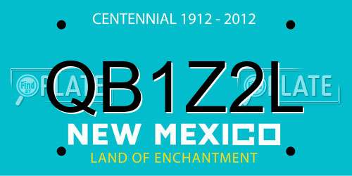 QB1Z2L New Mexico License Plate