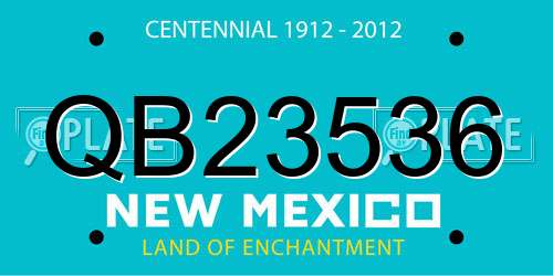QB23536 New Mexico License Plate