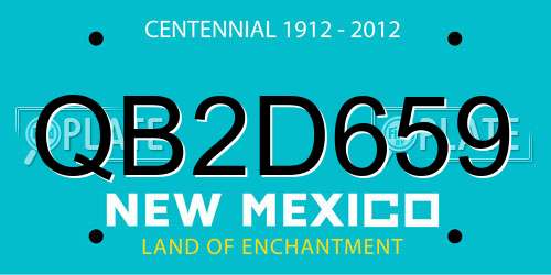 QB2D659 New Mexico License Plate