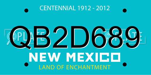 QB2D689 New Mexico License Plate