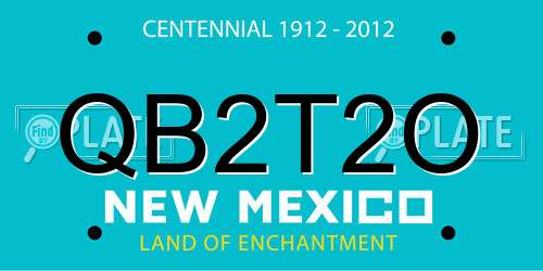 QB2T2O New Mexico License Plate