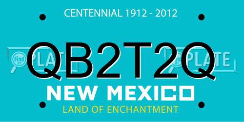 QB2T2Q New Mexico License Plate