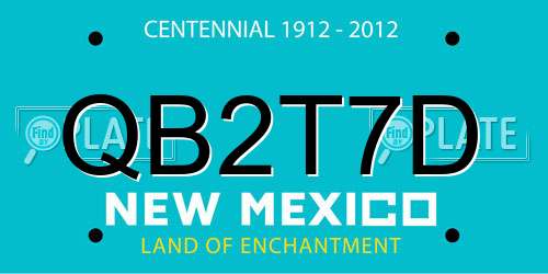 QB2T7D New Mexico License Plate