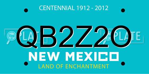 QB2Z2O New Mexico License Plate