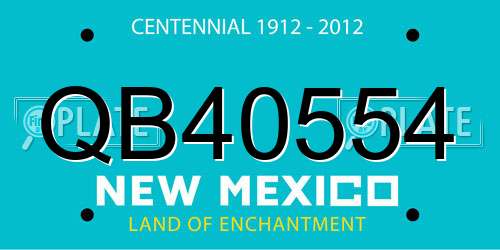 QB40554 New Mexico License Plate