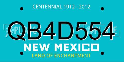 QB4D554 New Mexico License Plate