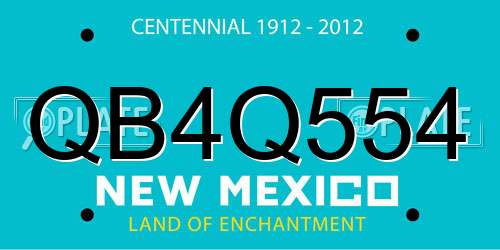 QB4Q554 New Mexico License Plate