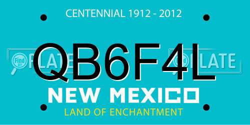 QB6F4L New Mexico License Plate