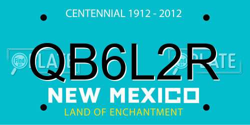 QB6L2R New Mexico License Plate