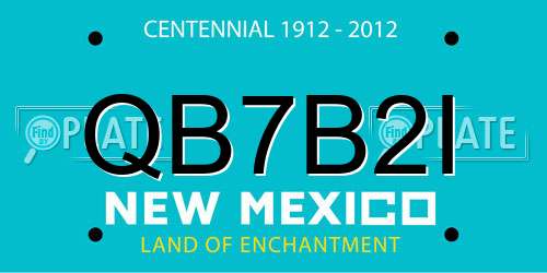 QB7B2I New Mexico License Plate