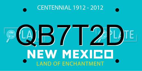 QB7T2D New Mexico License Plate