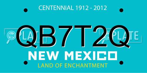 QB7T2Q New Mexico License Plate