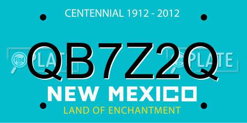 QB7Z2Q New Mexico License Plate