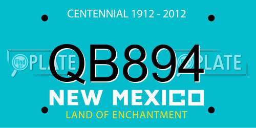 QB894 New Mexico License Plate