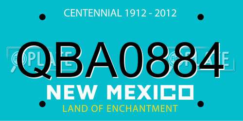 QBA0884 New Mexico License Plate