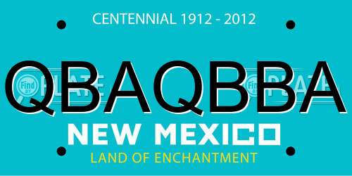 QBAQBBA New Mexico License Plate