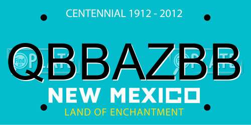 QBBAZBB New Mexico License Plate