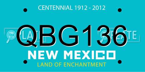 QBG136 New Mexico License Plate
