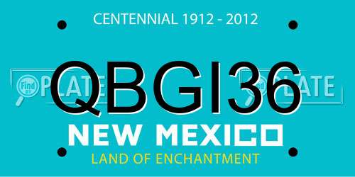 QBGI36 New Mexico License Plate
