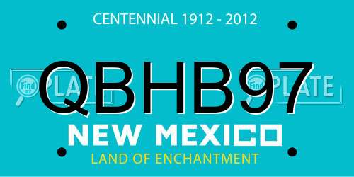 QBHB97 New Mexico License Plate