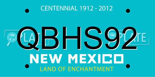 QBHS92 New Mexico License Plate