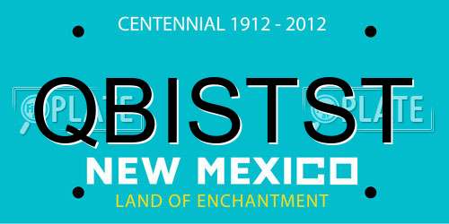 QBISTST New Mexico License Plate