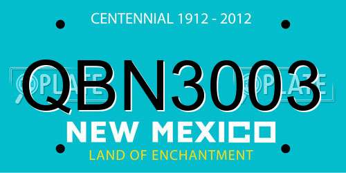 QBN3003 New Mexico License Plate