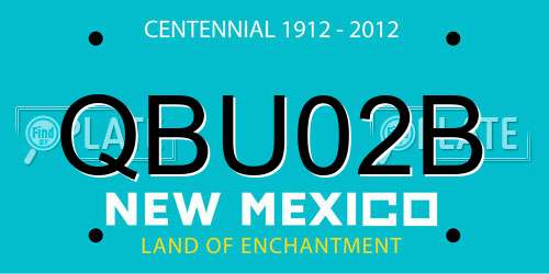 QBU02B New Mexico License Plate