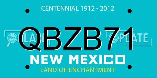 QBZB71 New Mexico License Plate
