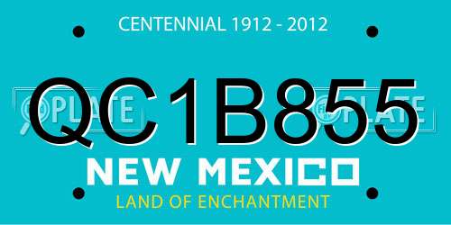 QC1B855 New Mexico License Plate