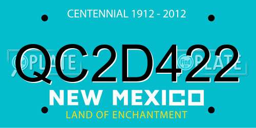 QC2D422 New Mexico License Plate