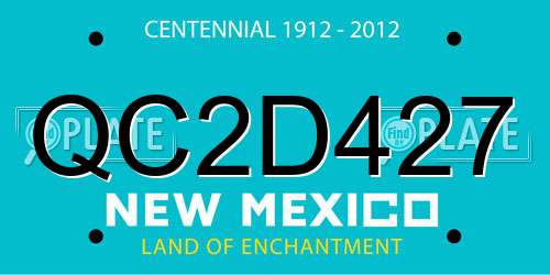 QC2D427 New Mexico License Plate