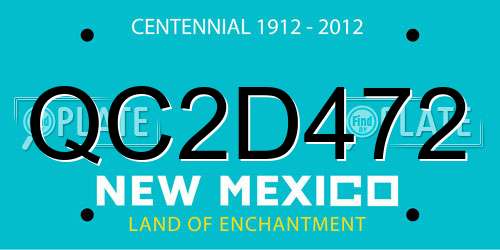 QC2D472 New Mexico License Plate
