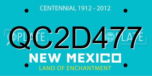 QC2D477 New Mexico License Plate