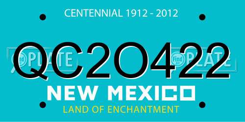 QC2O422 New Mexico License Plate