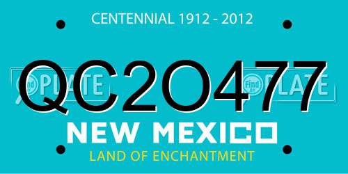 QC2O477 New Mexico License Plate