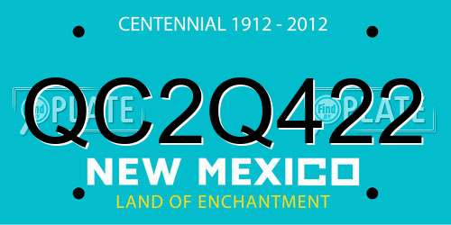 QC2Q422 New Mexico License Plate