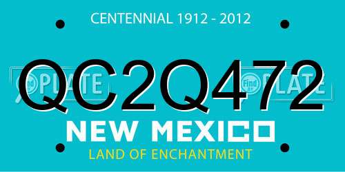 QC2Q472 New Mexico License Plate