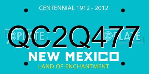 QC2Q477 New Mexico License Plate