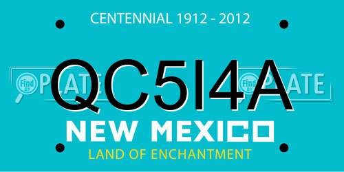QC5I4A New Mexico License Plate
