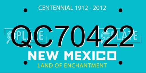 QC70422 New Mexico License Plate
