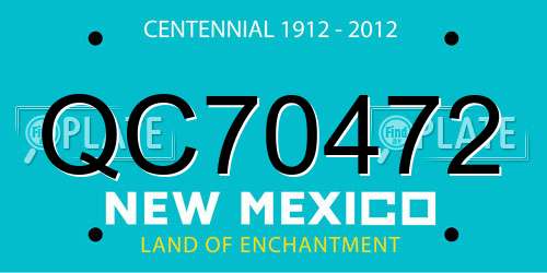 QC70472 New Mexico License Plate