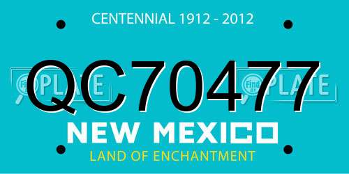 QC70477 New Mexico License Plate