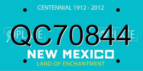 QC70844 New Mexico License Plate