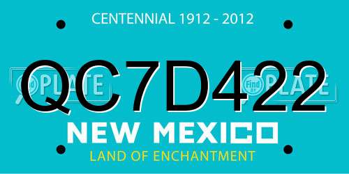 QC7D422 New Mexico License Plate