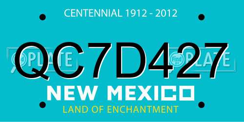 QC7D427 New Mexico License Plate