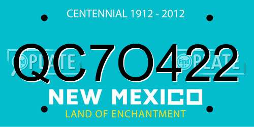 QC7O422 New Mexico License Plate