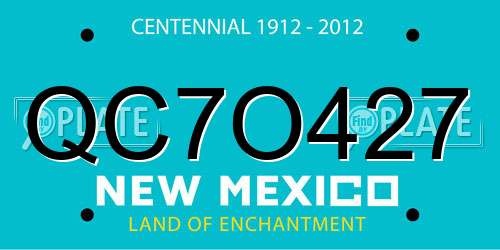 QC7O427 New Mexico License Plate