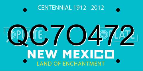 QC7O472 New Mexico License Plate