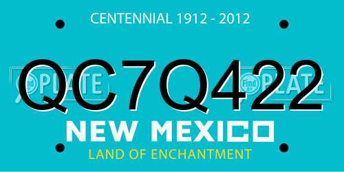 QC7Q422 New Mexico License Plate